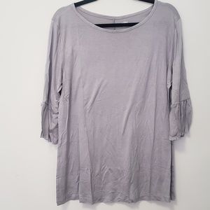 NWOT: Soft gray tshirt with 3/4 belle-sleeve